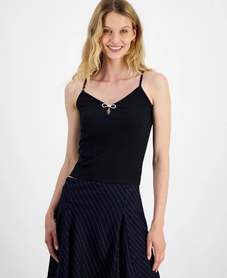 Crave Frame Juniors' Rhinestone-Bow Sleeveless Cami Top