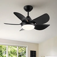 Streamdale Furniture 30 In Integrated Led Ceiling Fan Lighting With Matte Black Abs Blade