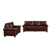 Streamdale Furniture Living Room Sofa With Storage Sofa 2+3 Sectional Burgundy Faux Leather