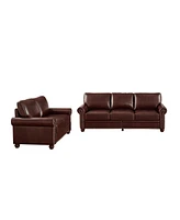 Streamdale Furniture Living Room Sofa With Storage Sofa 2+3 Sectional Burgundy Faux Leather