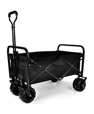 Simplie Fun Portable All-Terrain Folding Cart with Wide Wheels