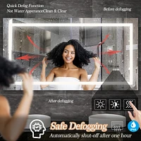 Led Bathroom Mirror 60 X 32 Inch With Lights, Anti-Fog & Dimming Led Bathroom Vanity Mirror