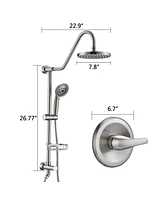 Streamdale Furniture Shower Head With Handheld Shower System With 8" Rain Shower Head (Rough-In Valve Included)