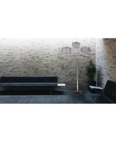 84"H 3-Shade Crystal Inspired Arch Floor Lamp