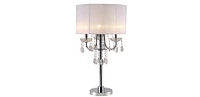 Streamdale Furniture 29.5"H White/Chrome Crystal Inspired Table Lamp (1 Piece)
