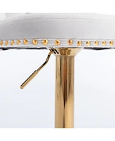 Adjustable Swivel Velvet Bar Stools Set of 2
