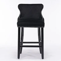 Modern Velvet Wingback Bar Stools, Set of 2
