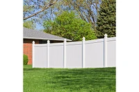 Privacy Fence Panels 6FT.h X 6FT.w White Vinyl Full Set Of 2 Pcs