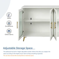 Streamdale Furniture 65+ Inch Tv Stand with Storage, White