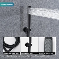 Round Wall Mounted Shower Combo with Rain Head & Handheld