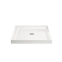 36x36In Shower Base White, Centered Drain And Single-Threshold