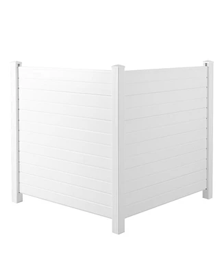 Simplie Fun Privacy Fence Panels Kit Air Conditioner Trash Can Enclosure Vinyl White Color