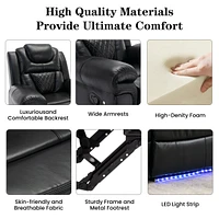 Home Theater Seating Manual Recliner Chair With Led Light Strip For Living Room, Bedroom