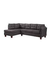 Simplie Fun Dalia Dark Gray Linen Modern Sectional Sofa With Left Facing Chaise