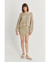 Crescent Women's Bailey Two-tone Sweater Mini Skirt