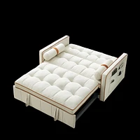 Modern 55.5" Pull Out Sleep Sofa Bed 2 Seater Loveseats Sofa Couch With Side Pockets