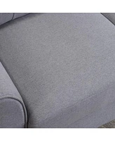 Streamdale Furniture 35" Modern Living Room Armchair Linen Upholstered Couch Furniture For Home Or Office - Light gray