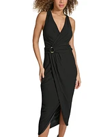 Siena Women's Faux-Wrap Midi Dress