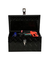 20" Black Aluminum Tool Box for Truck Car Outdoor Trailer Pickup Underbody