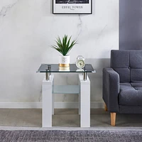 Streamdale Furniture Light Weight White Side Table, Living Room Couch Side Table, 24" X 24" X 24"