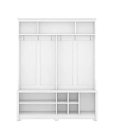 Modern White Hall Tree with Storage Space