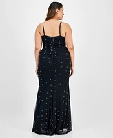 B Darlin Trendy Plus Emma Faux-Pearl Beaded Gown