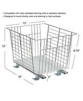 Household Essentials Glidez Steel Pull-Out/Slide-Out Storage Organizer with Plastic Liner for Under Cabinet or Wire Shelf Produce Bin Design