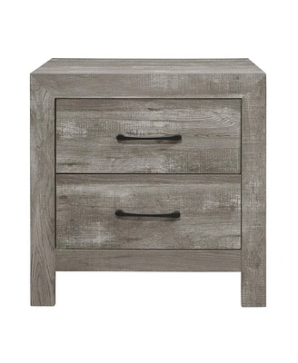 Simplie Fun Rustic Style Gray Finish 1 Piece Nightstand Of 2X Drawers Transitional Design Bedroom Furniture