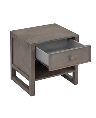 Simplie Fun Wooden Nightstand With A Drawer And An Open Storage, End Table For Bedroom