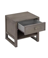 Simplie Fun Wooden Nightstand With A Drawer And An Open Storage, End Table For Bedroom