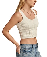 Lucky Brand Women's Schiffly Embroidered Corset Top