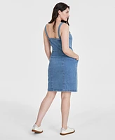 On 34th Women's Denim Pinafore Dress, Created for Macy's