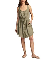 Lucky Brand Women's Pleated Drawstring-Waist Dress