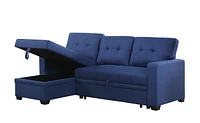 Streamdale Furniture Upholstered Pull Out Sectional Sofa With Chaise