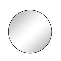 48" Wall Mounted Black Circular Mirror, For Bathroom, Living Room, Bedroom Wall Decor