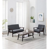 Bahamas Espresso Coffee Table Loveseat Chair Set