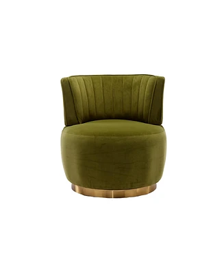 Simplie Fun Velvet Swivel Barrel Chairs for Living Room or Office