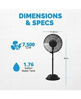 Newair 24" Pedestal Misting Fan with 7500 Cfm of Power, Adjustable Mist Settings, Water Tank and 3 Fan Speeds, Perfect for the Patio, Back Yard, or Ou