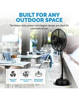 Newair 24" Pedestal Misting Fan with 7500 Cfm of Power, Adjustable Mist Settings, Water Tank and 3 Fan Speeds, Perfect for the Patio, Back Yard, or Ou