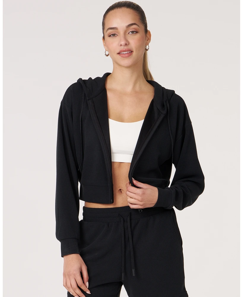 Rebody Active Women's Retreat Waffle Zip Up Jacket For Women