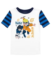 Naruto Little Boys Classic Characters Youth Blue Striped Short Sleeve Pajama Set