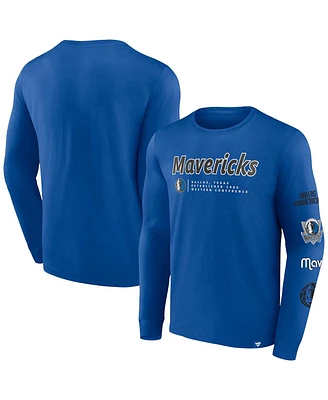 Fanatics Men's Blue Dallas Mavericks Baseline Long Sleeve T-Shirt