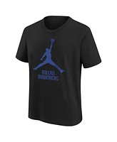 Jordan Big Boys and Girls Black Dallas Mavericks Essential Jumpman Logo T-Shirt