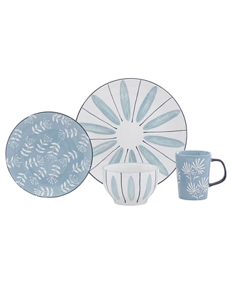 Baum Wilson Blue 16 Pc. Dinnerware Set, Service for 4