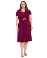 R & M Richards Plus Embellished Fit Flare Dress