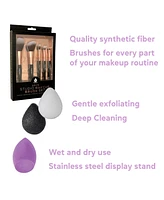 Pursonic Essential Beauty Trio: Makeup Blender, Konjac Sponges, & Studio Brush Set