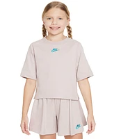 Nike Big Girls Sportswear Short-Sleeve Embroidered Futura Logo T-Shirt