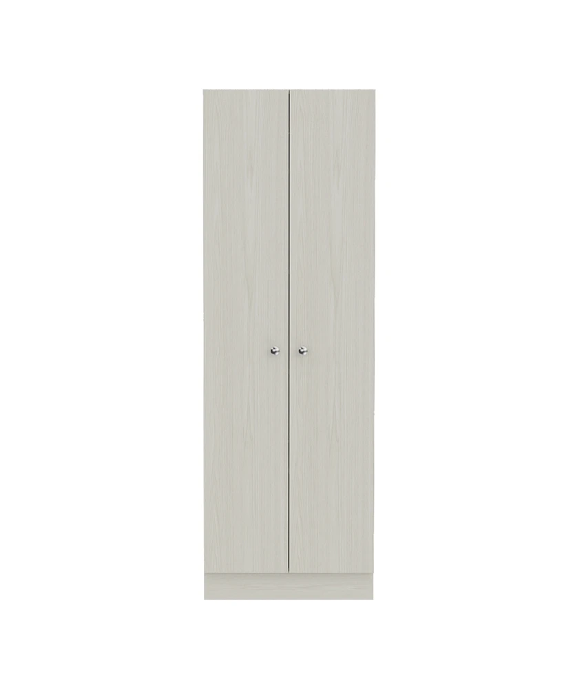 Simplie Fun Multi Storage Pantry cabinet, Five Shelves, Double Door Cabinet -Pearl