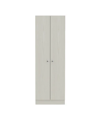 Simplie Fun Multi Storage Pantry cabinet, Five Shelves, Double Door Cabinet -Pearl