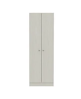 Simplie Fun Multi Storage Pantry cabinet, Five Shelves, Double Door Cabinet -Pearl